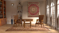 Les Rosaces in Red French Tapestry