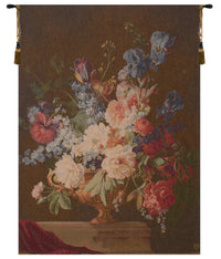 Bouquet Iris Fonce French Tapestry by Pierre-Joseph Redoute