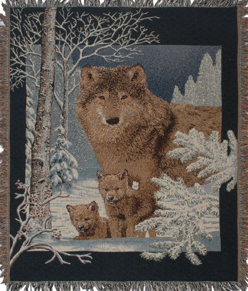 Wolf Family Tapestry Throw