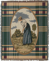 Victorian Ladies Golfer Tapestry Throw