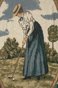 Victorian Ladies Golfer Tapestry Throw