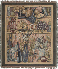 Wine Parlor Still Life Tapestry Throw