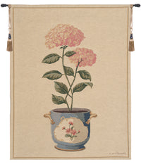 Pink Hydrangea European Tapestry by Fabrice de Villeneuve