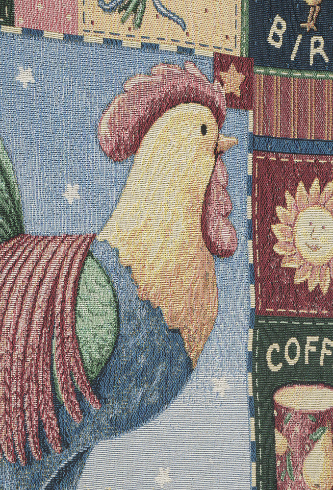 Americana Rooster Tapestry Throw