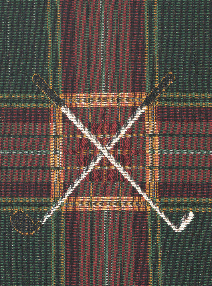 Crossed Golf Clubs Tapestry Throw