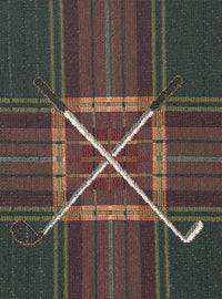 Crossed Golf Clubs Tapestry Throw