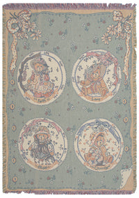 Faith, Love, Hope and Charity Bears Tapestry Throw