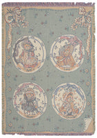 Faith, Love, Hope and Charity Bears Tapestry Throw