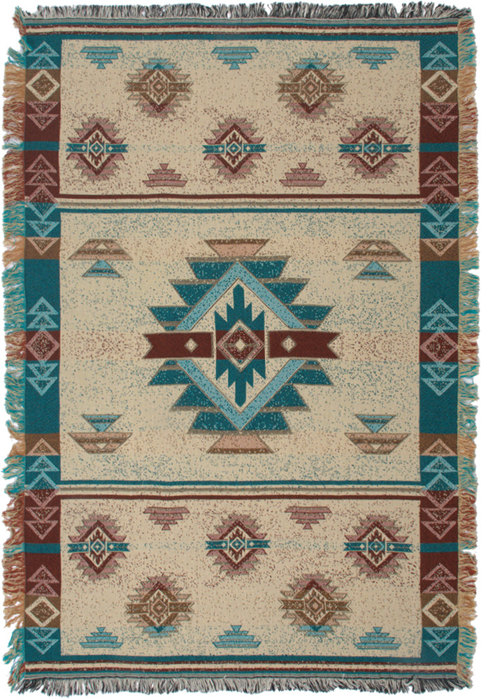 Southwest Turquoise II Tapestry Throw