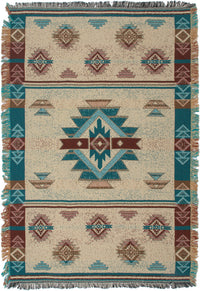 Southwest Turquoise II Tapestry Throw