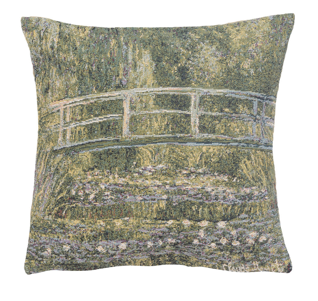 Monet's Bridge at Giverny III European Cushion Cover by Claude Monet