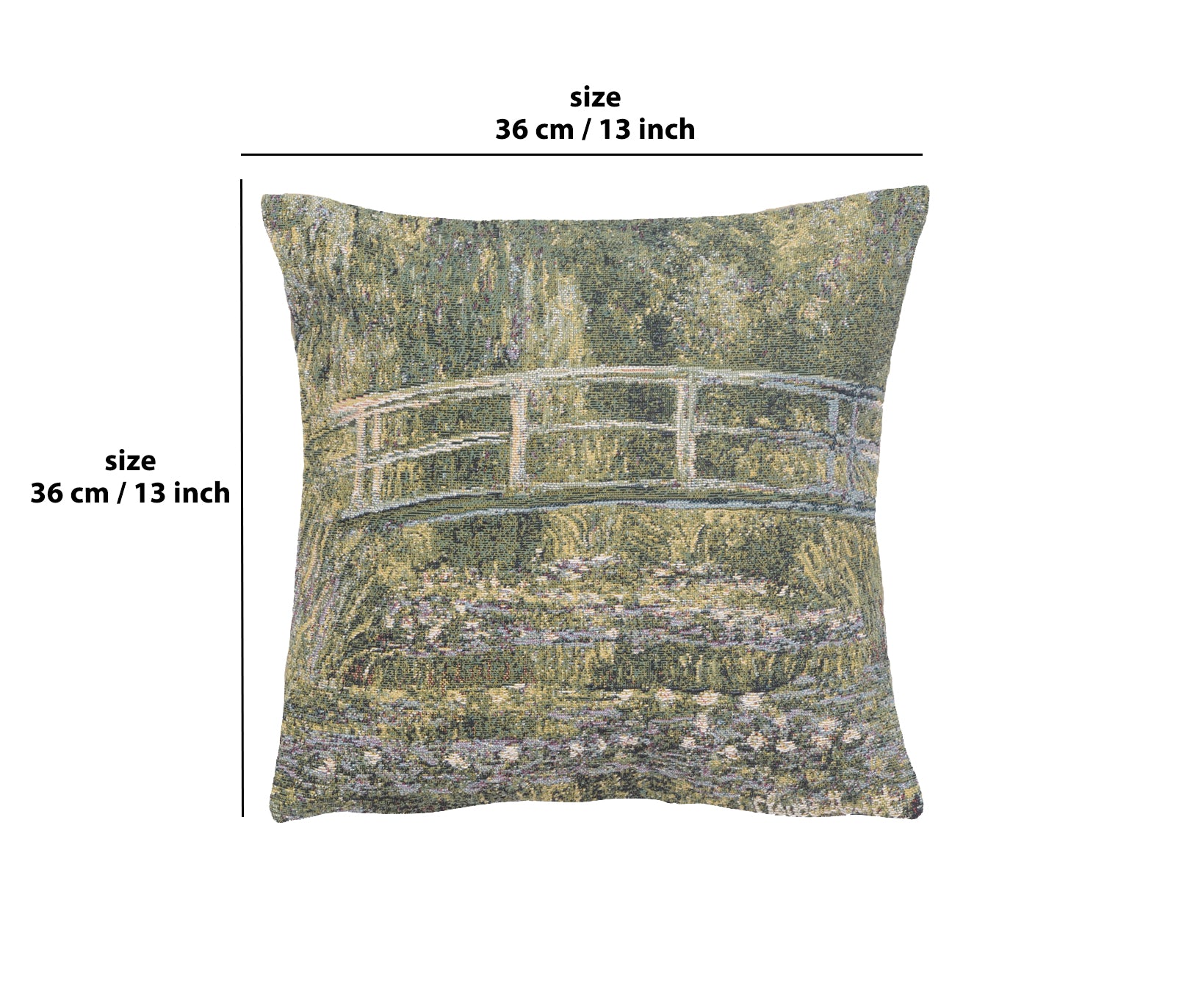 Monet's Bridge at Giverny III European Cushion Cover by Claude Monet