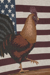 Americana Rooster and Hen Tapestry Throw