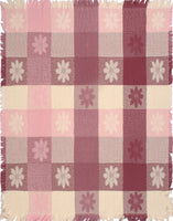 Mauve and Natural Textured Blocks Tapestry Throw