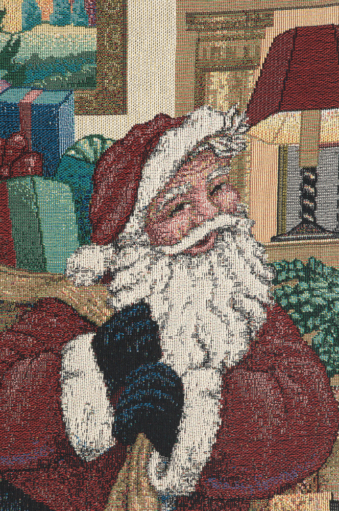 A Visit From Santa Tapestry Throw