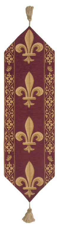 Fleur de Lys Red III European Table Runner