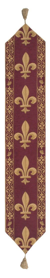 Fleur de Lys Red IV European Table Runner