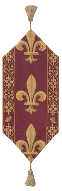 Fleur De Lys Red VI European Table Runner