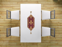 Fleur De Lys Red VI European Table Runner