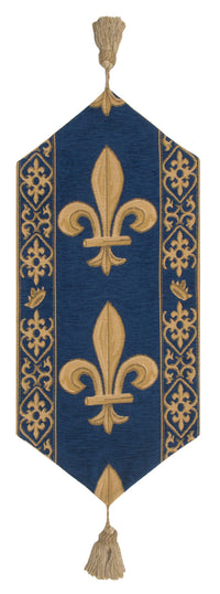 Fleur De Lys Blue VII European Table Runner