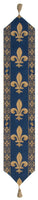 Fleur De Lys Blue V European Table Runner