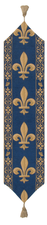 Fleur de Lys Blue VI European Table Runner