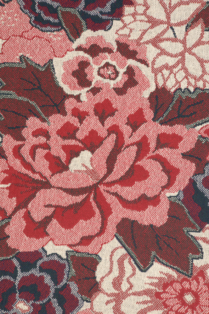 Flowers In Red Tapestry Throw