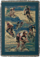 Cyclists Tapestry Throw