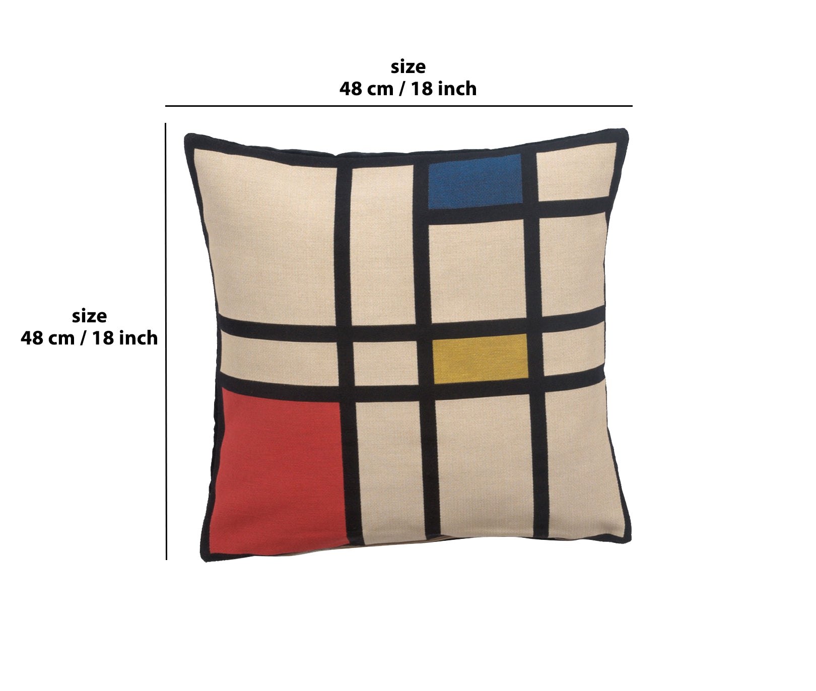 Mondriaan  European Cushion Cover by Leonardo da Vinci