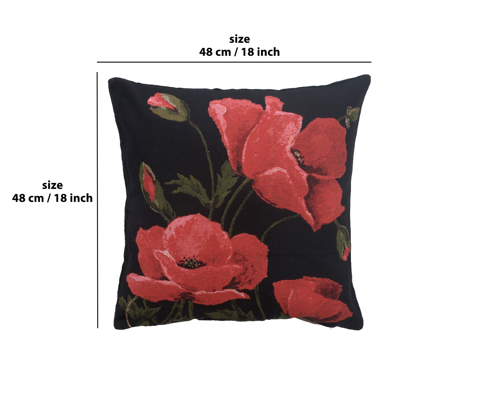 Poppies Large European Cushion Cover