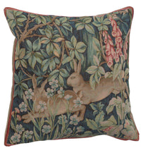 Two Hares In A Forest Large French Tapestry Cushion