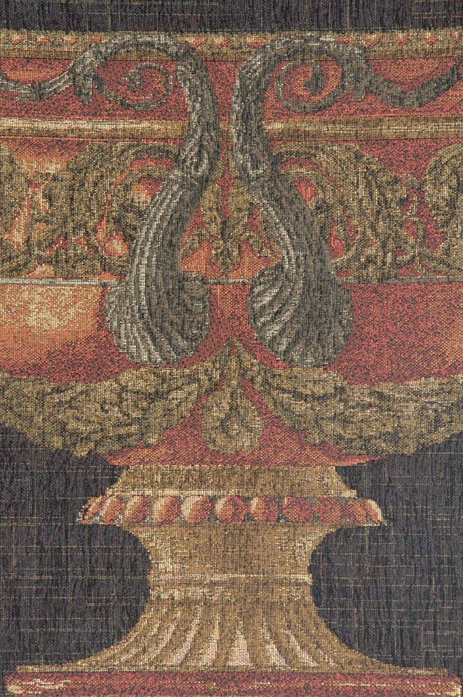 Urn on Pillar Black Small European Tapestry