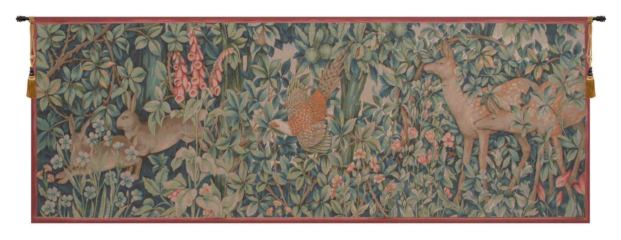 Rabbit, Pheasant, and Doe French Tapestry by William Morris