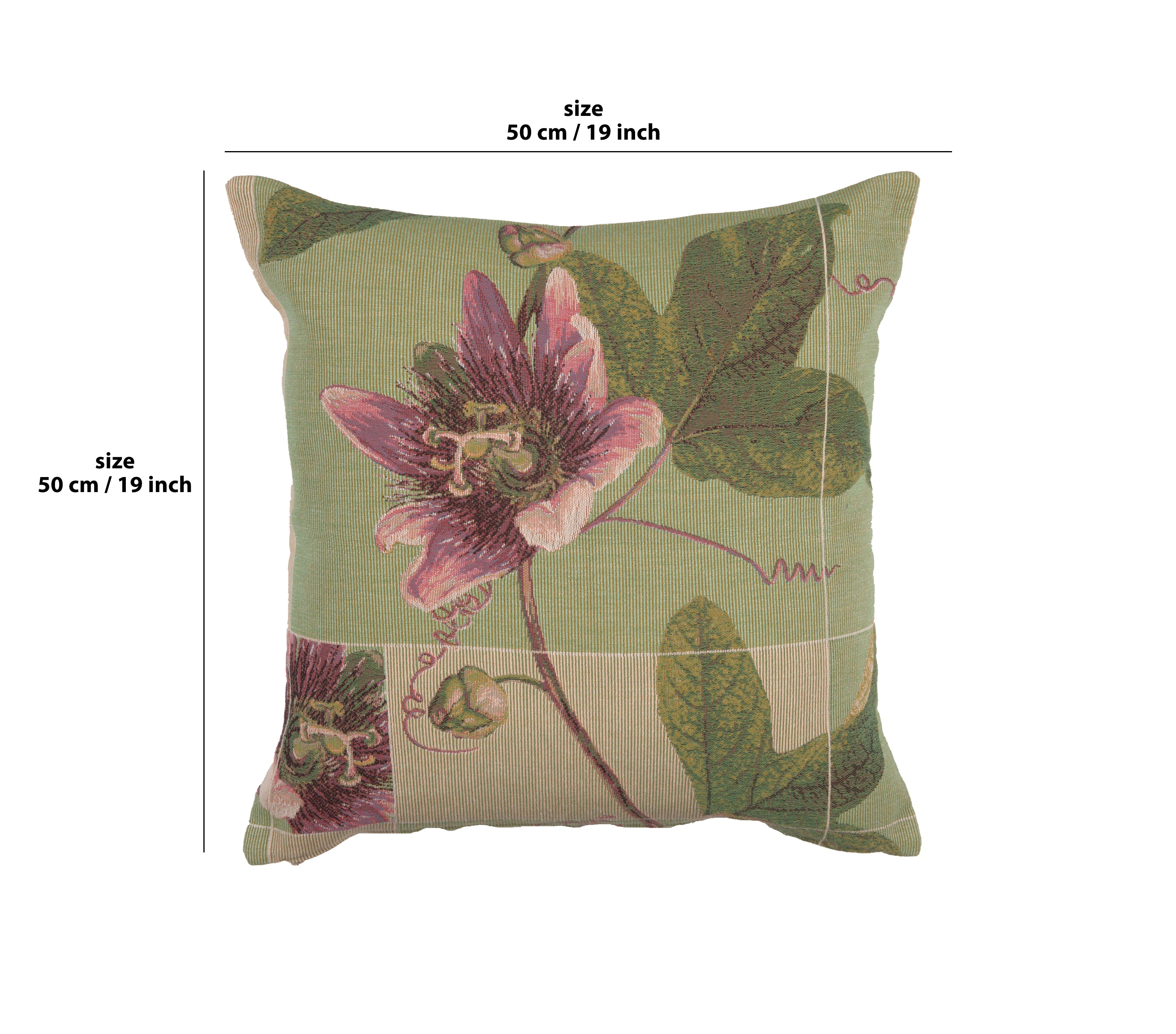 Springtime Blossom Green French Tapestry Cushion