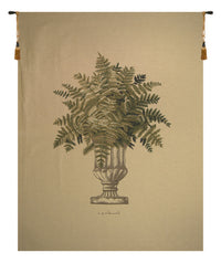 Fern Beige Large European Tapestry by Fabrice de Villeneuve