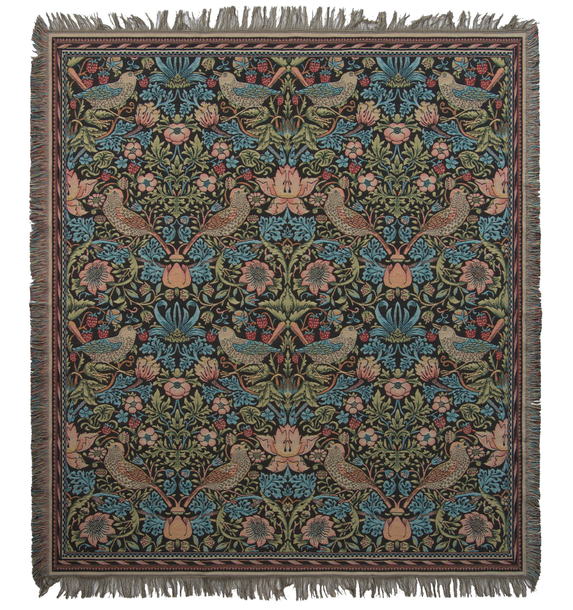 The Strawberry Thief by William Morris European Throw by William Morris