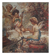 Cherubs In The Garden Stretched Wall Tapestry by Hans Zatzka