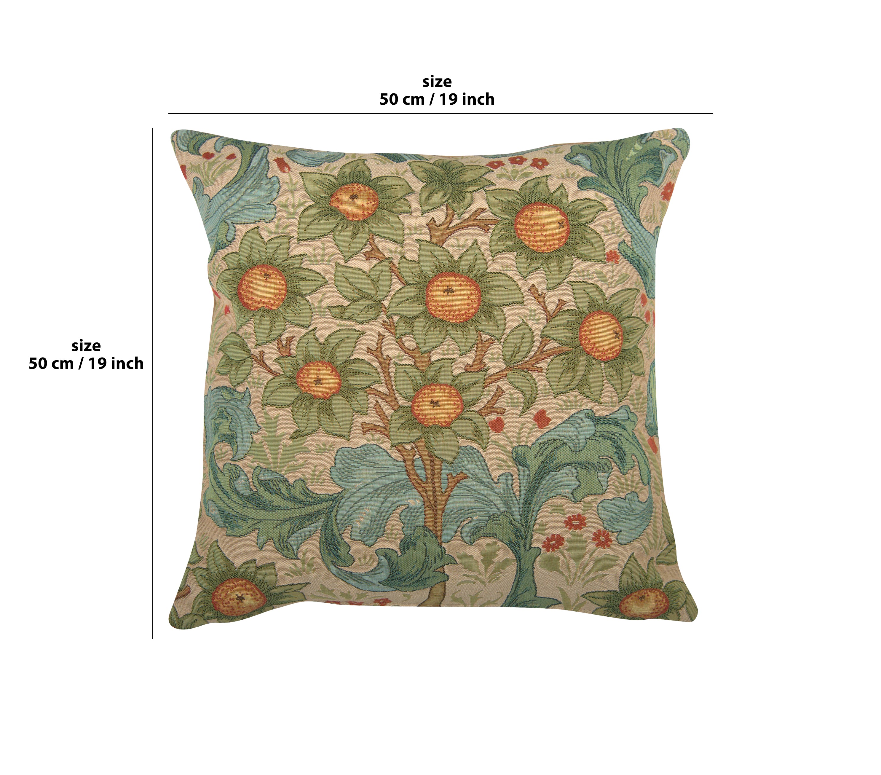 Orange Tree w/Arabesques Light French Tapestry Cushion by William Morris