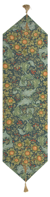 Orange Tree Arabesque Blue French Tapestry Table Runner