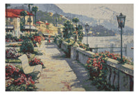 Bench by the Lake Stretched Wall Tapestry by Howard Behren