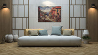 Mediterranean Village at Amalfi Stretched Wall Tapestry by Sung Sam