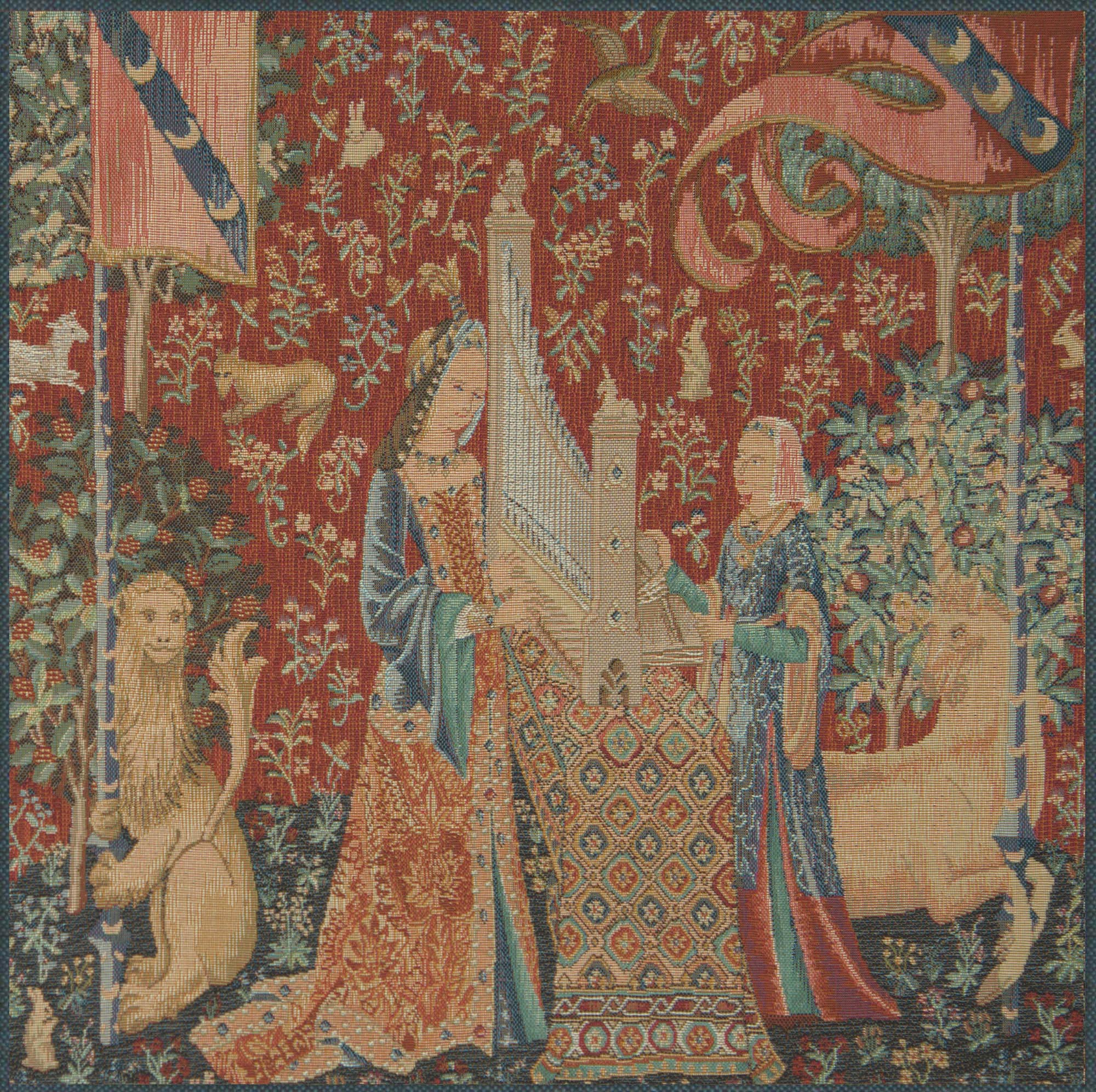 The Hearing I Large French Tapestry Cushion