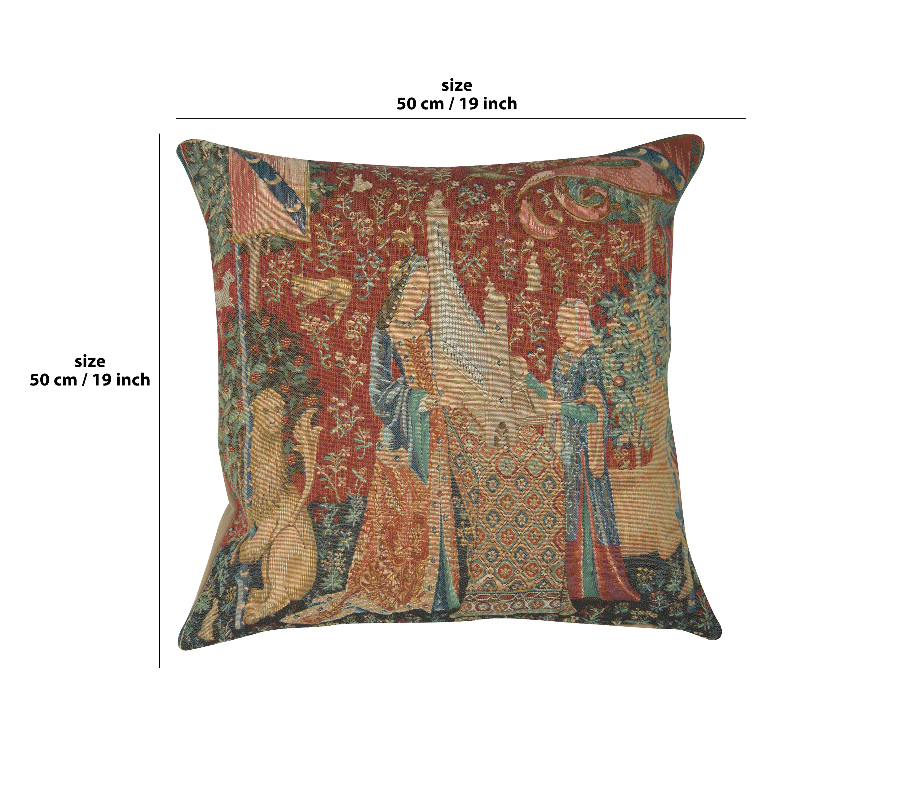 The Hearing I Large French Tapestry Cushion