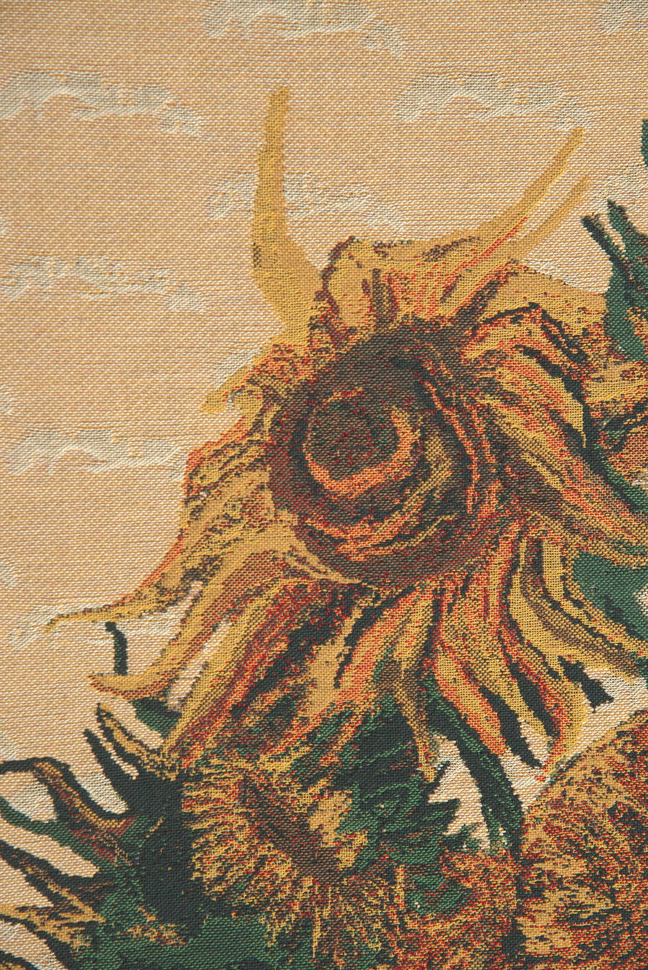 The Sunflower Beige Belgian Tapestry by Vincent Van Gogh