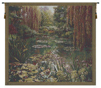 Monet's Garden III Small with Border Belgian Tapestry Wall Hanging