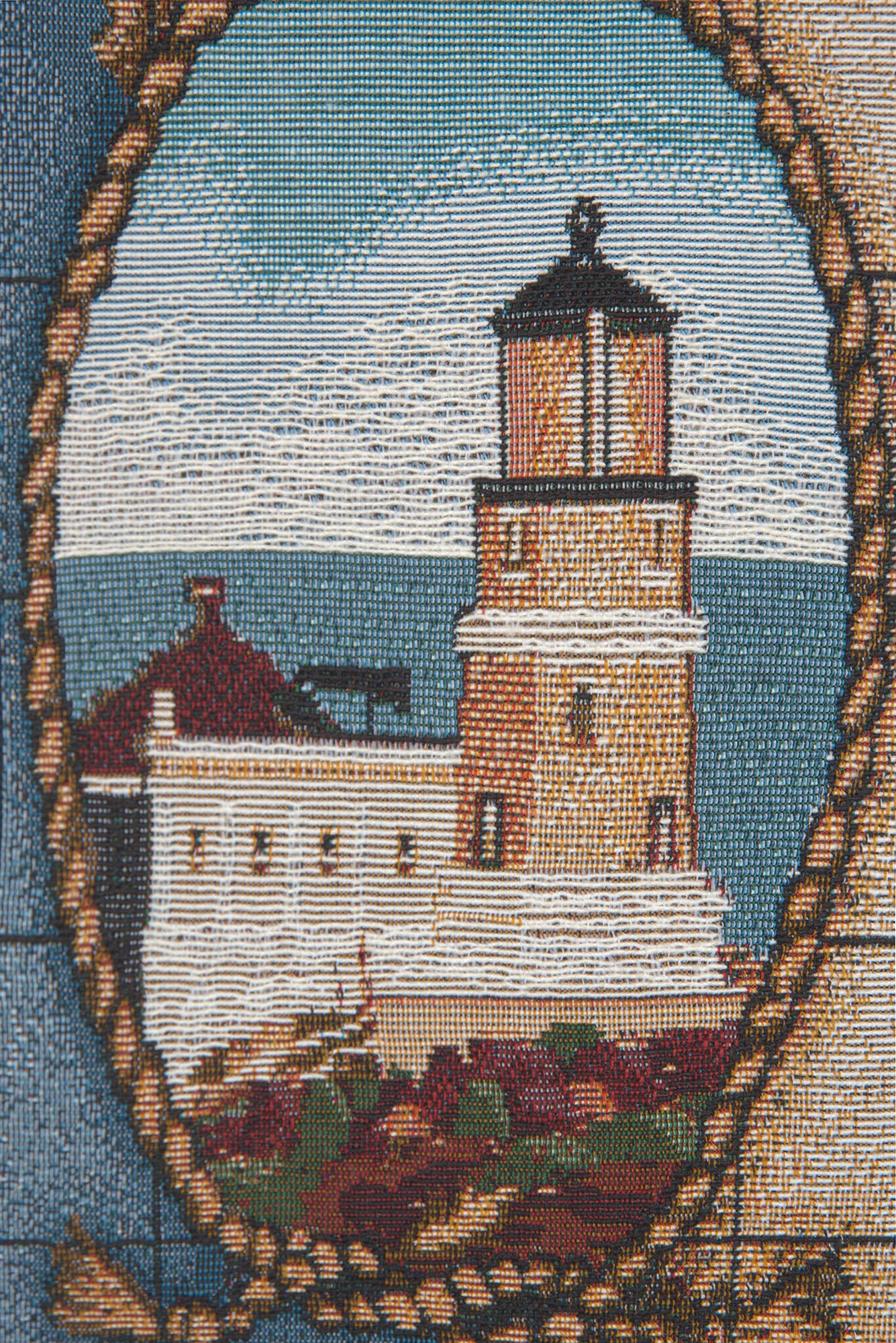 Lighthouses of the Great Lakes-Presque Tapestry Bell Pull