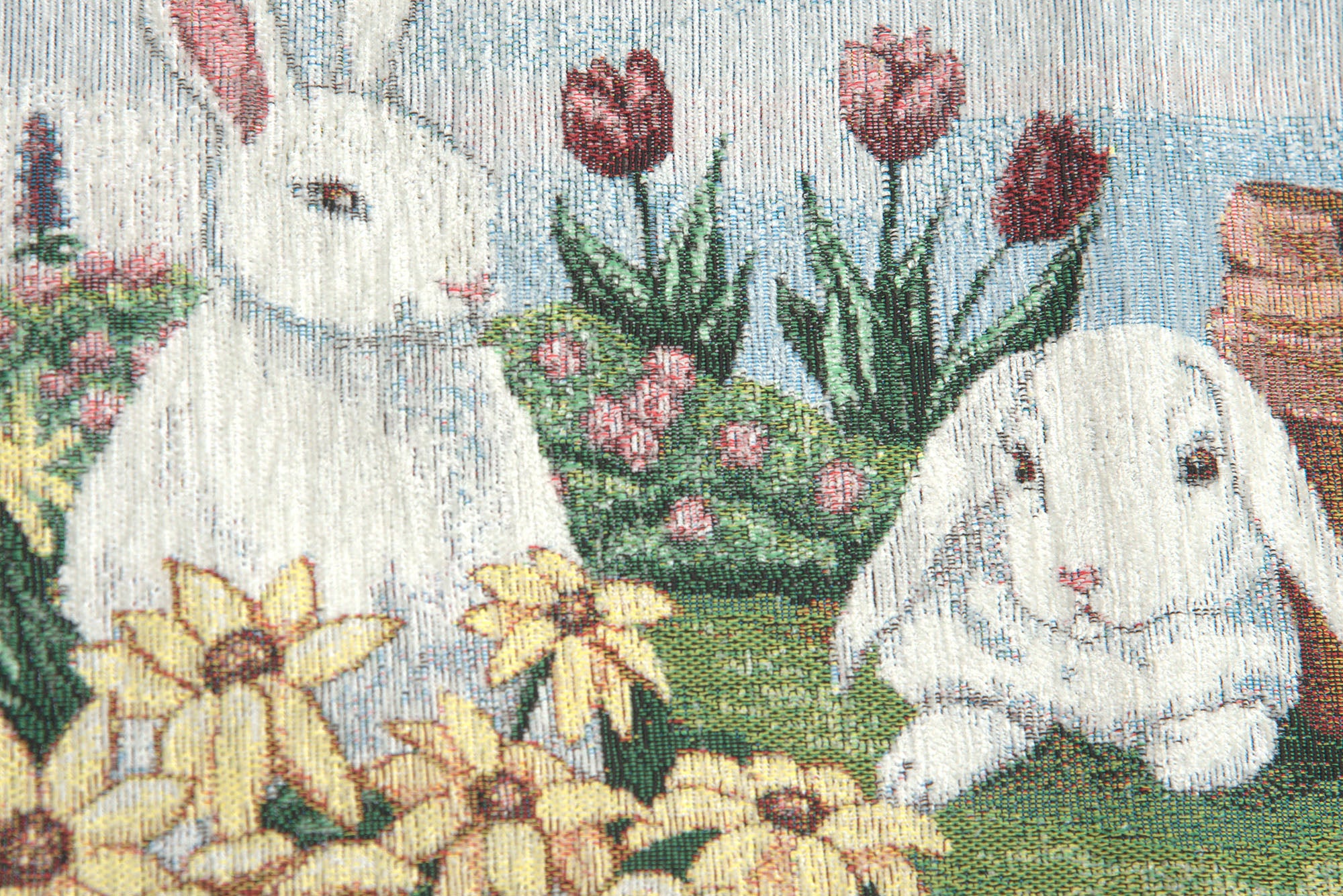 Rabbit Garden Chenille Tapestry Table Runner