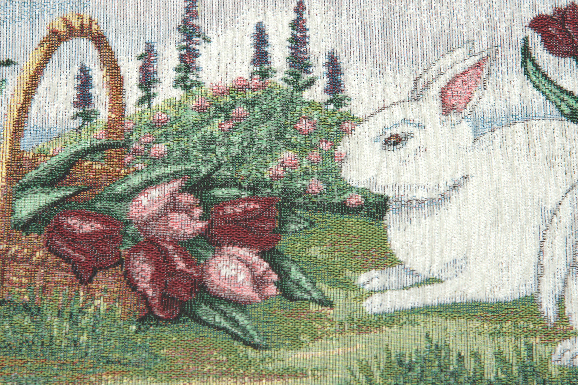 Rabbit Garden Chenille Tapestry Table Runner