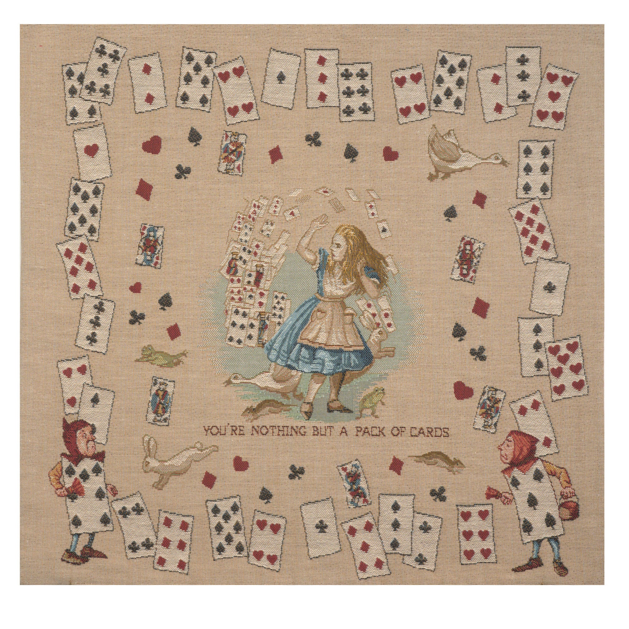 The Pack of Cards Alice In Wonderland French Tapestry Cushion by John Tenniel