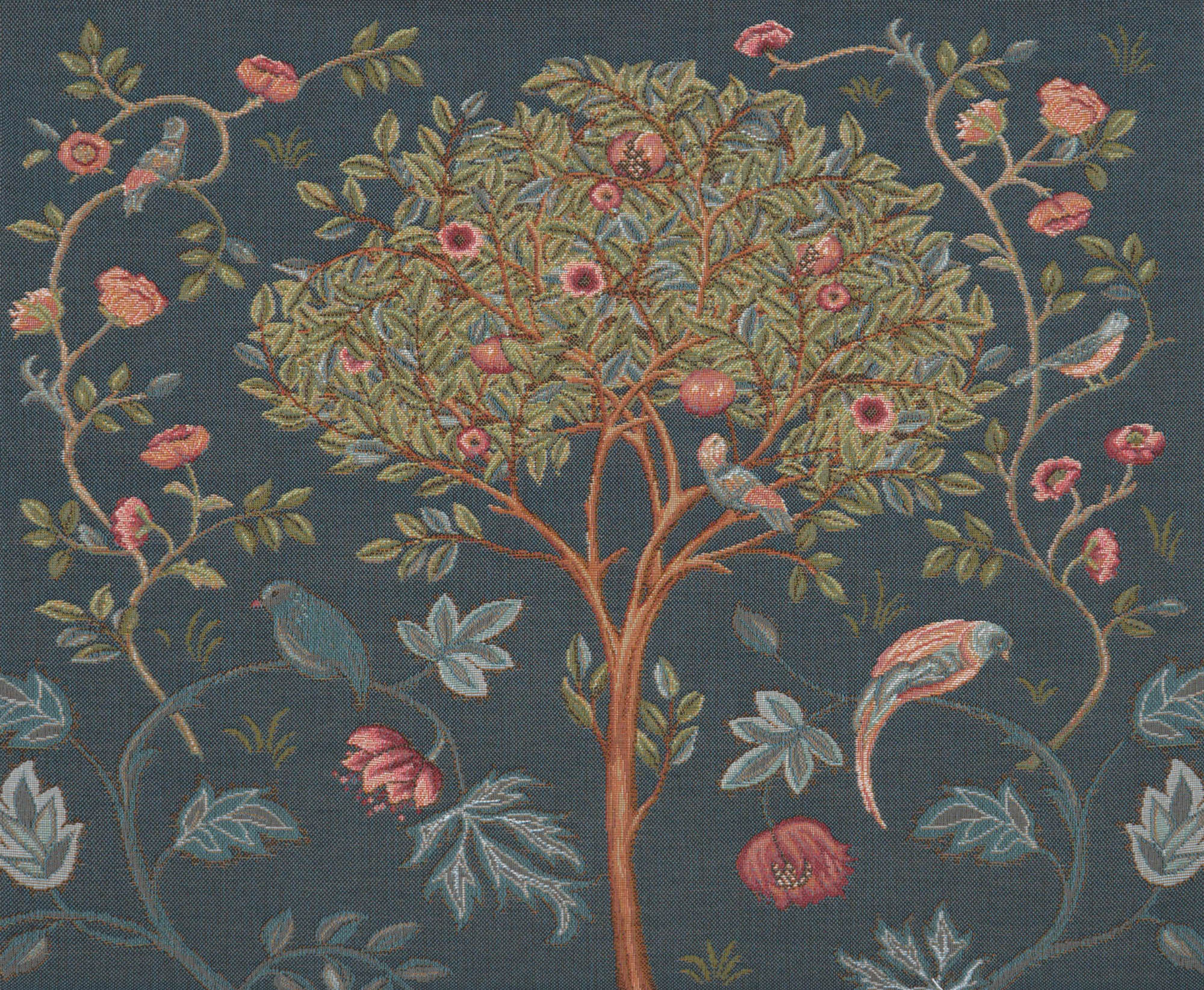 Kelmscott Tree Blue French Tapestry Cushion by William Morris